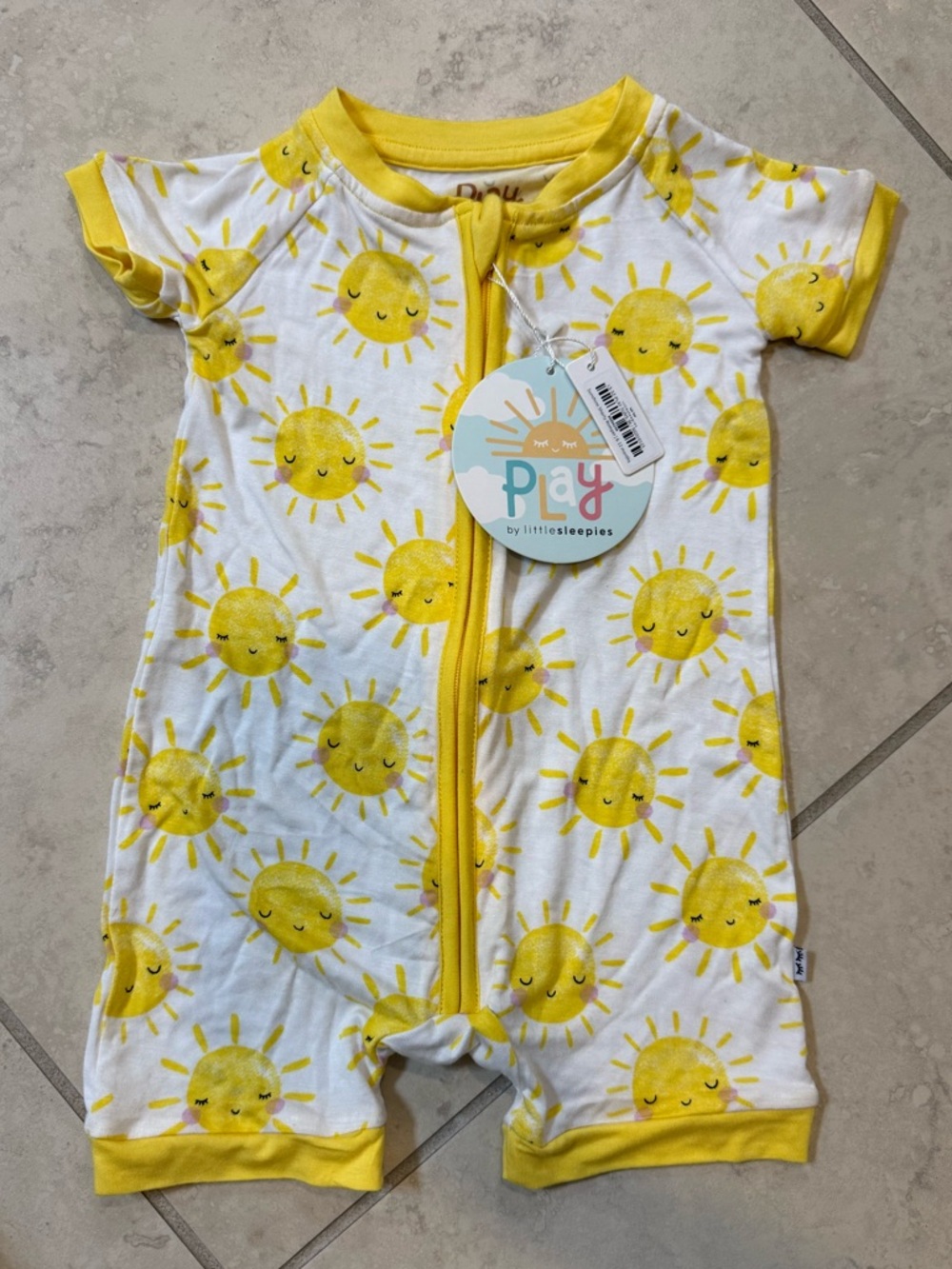 Little Sleepies Sunshine Shorty Romper 6-12 months NWT